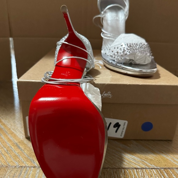 SOLD Christian Louboutin PVC crystal and glitter wrap around heels - Picture 6 of 6